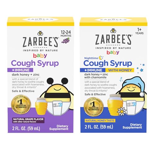 Cough Syrup Bundle | Daytime & Nighttime, Natural Grape & Honey Flavors, 2 Fl. Oz