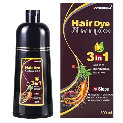 Hair Dye Shampoo | 3 in 1, Dark Brown, Herbal Ingredients, 500ml