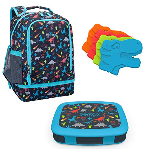 Backpack & Insulated Lunch Bag Set | Kids Prints, Includes 4 Reusable Ice Packs