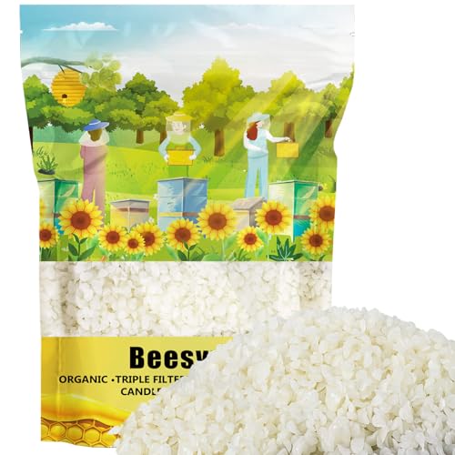 Beeswax Pellets | Pure White, 428 grams for DIY Candles, Skin Care & Lip Balm