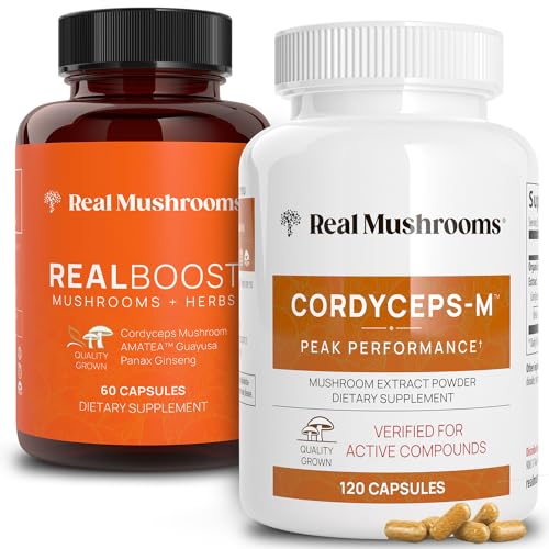 Mushroom Supplement | Energy, Vitality & Endurance, 60ct & 120ct Capsules Bundle