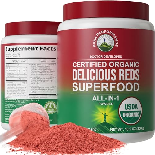 Superfood Powder | Organic Reds, 25+ Natural Ingredients, Raspberry & Elderberry Flavor