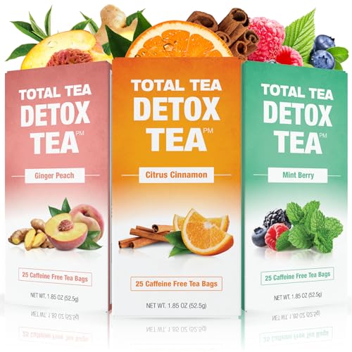 Detox Tea | Citrus, Mint, Peach - Herbal Blend for Digestive Health, 3 Flavors Set