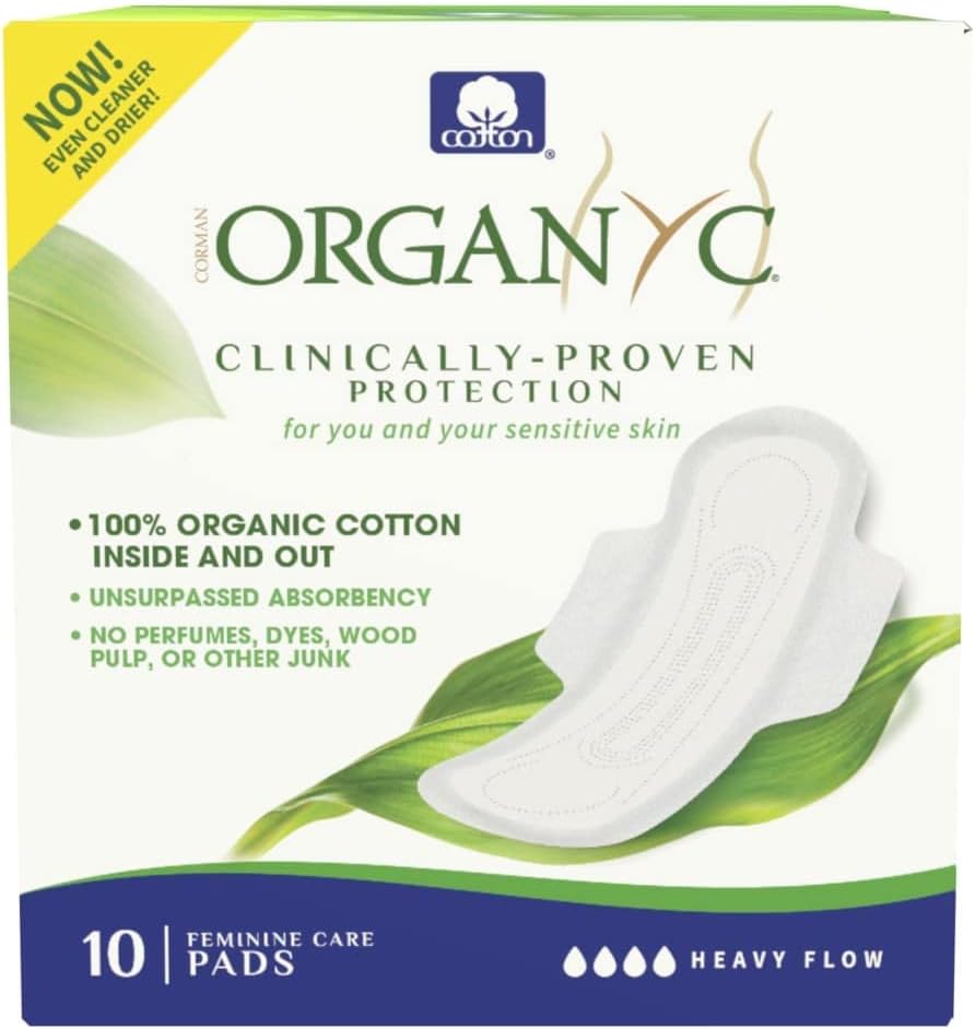 100% Organic Cotton Feminine Pads | 10 Count