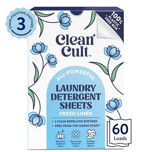 Laundry Detergent Sheets | 60 Loads, Fresh Linen Scent, Concentrated Formula