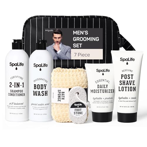 Grooming Gift Set | 7 Pieces, Includes Shampoo, Body Wash, Moisturizer, and More