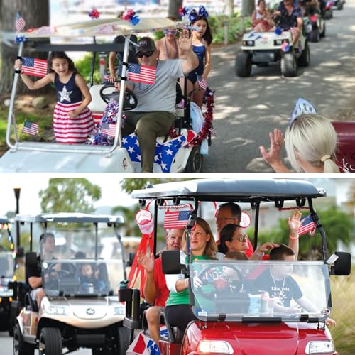 Golf Cart Accessories | 2 Pack Flags, 1 Seat Towel, Mini American Design