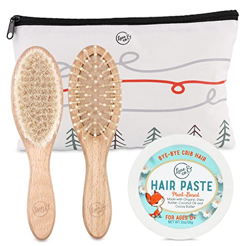 Hair Gel | Plant-Based Formula, Child-Safe, Includes Goat-Hair Brush & Hard-Bristle Hairbrush