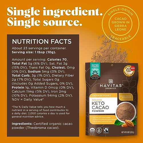 Cacao Powder | 8 oz. Bag, Organic, Non-GMO, Fair Trade