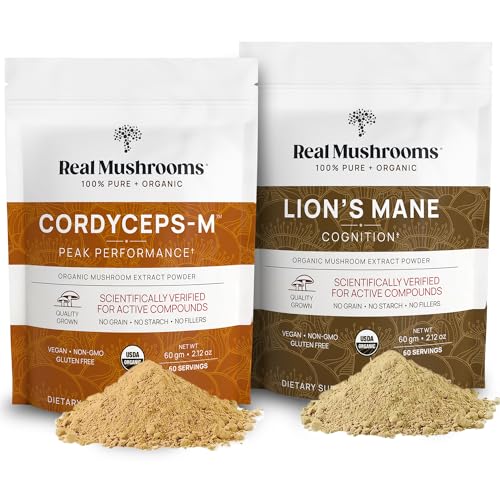 Mushroom Extract Powder Bundle | Lions Mane & Cordyceps, 60g Each