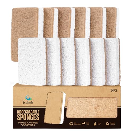 Cleaning Sponges | Natural, Eco-Friendly, Biodegradable, 24 Count