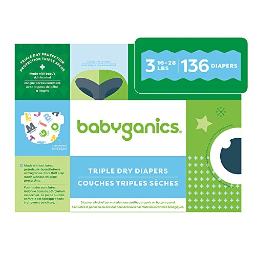 Diapers | Size 3, 136 Count, Absorbent, Breathable, Triple Dry Protection