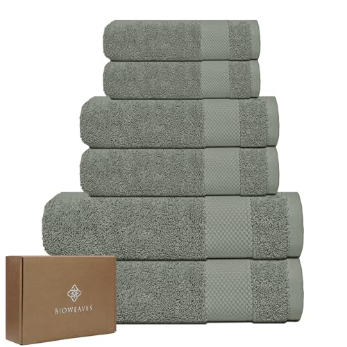 Bath Towel Set | 6-Piece, 700 GSM, GOTS Certified, Sage Color