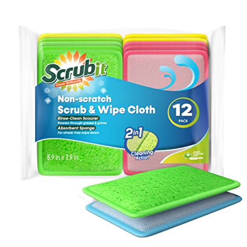 Cleaning Pads | 12 Pack, Dual Sided, Assorted Colors