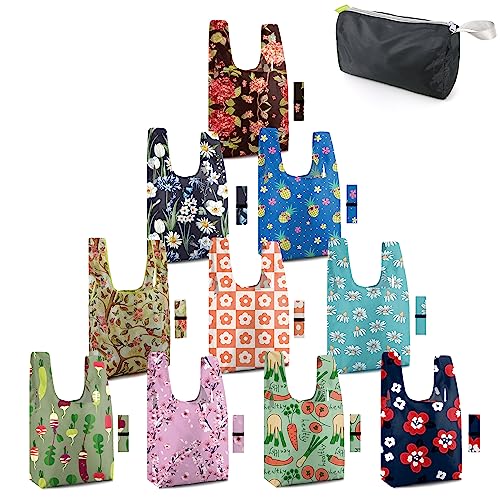 Reusable Grocery Bags | 10 Pack, Heavy Duty, Foldable, Washable, X-Large