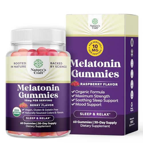 Melatonin Gummies | 10mg, Organic, Non-GMO, Vegan, 30 Count