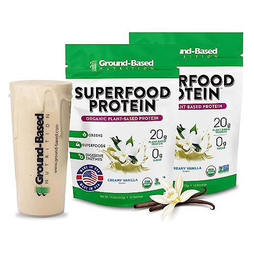 Plant-Based Protein Powder | Superfood Blend, Creamy Vanilla, 28 Servings