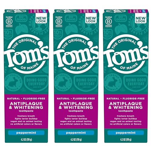 Toothpaste | Fluoride-Free, Antiplaque & Whitening, 4.2 oz, 3-Pack