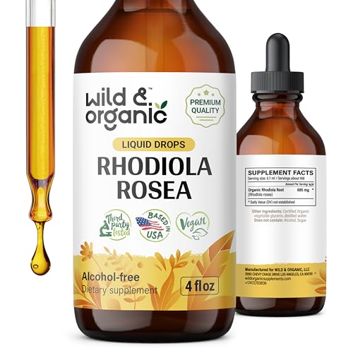 Herbal Supplement | Rhodiola Rosea Tincture, Vegan, Alcohol Free - 4 fl oz