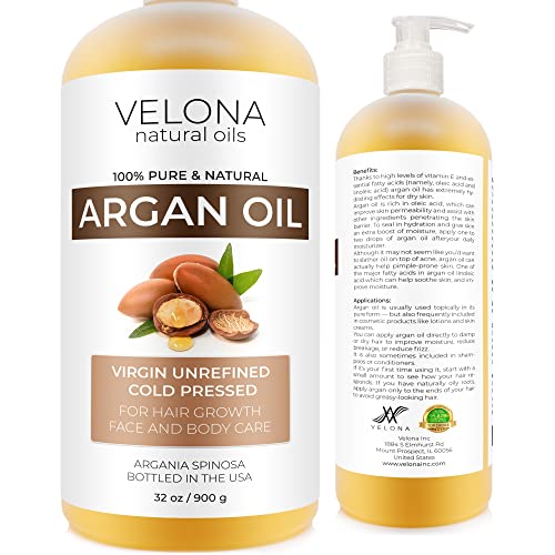 Hair Oil | 32 oz with Pump, 100% Pure and Natural, Unrefined, Cold Pressed