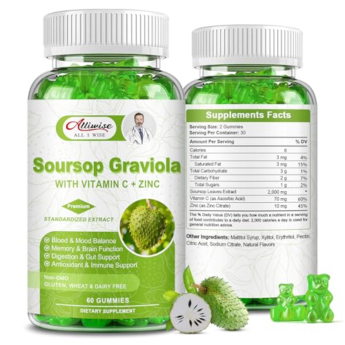 Soursop Gummies | 2000mg, Vitamins C & Zinc, Immune Support