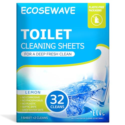 Toilet Bowl Cleaner Sheets | 32 Cleans, Eco-Friendly, Plastic-Free Packaging