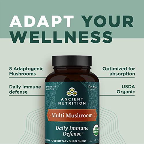 Mushroom Supplement | Organic, Immune Support, Gluten Free, 30 Count