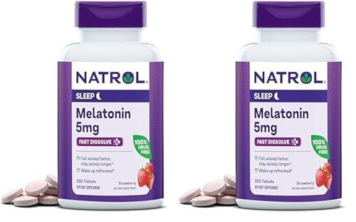 Melatonin Tablets | 5mg, Strawberry Flavor, 200 Fast-Dissolve Tablets