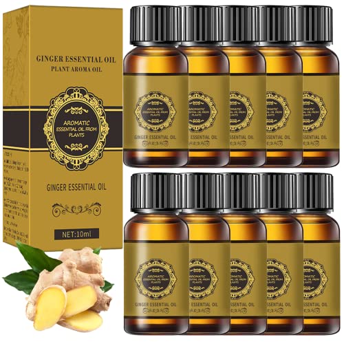 Massage Oil | Lymphatic Drainage, Natural Ginger, 10 Pack