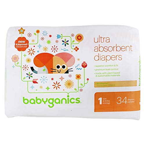 Diapers | Ultra Absorbent, Stage 1 (8-14 lbs), 34 Count