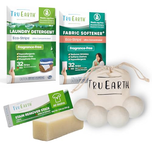 Laundry Essentials Bundle | Detergent Sheets, Fabric Softener, Stain Remover, Dryer Balls