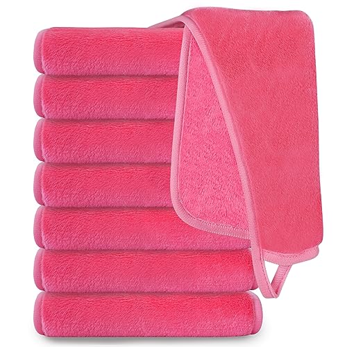 Makeup Remover Cloths | Soft Microfiber, 13" x 7", Pack of 8, Pink