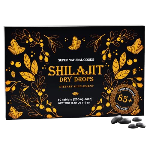 Shilajit Resin Drops | High Potency, 100% Pure, 60 Easy-To-Take Tablets