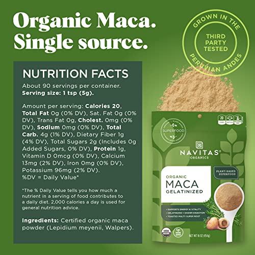 Maca Powder | Gelatinized, 16 oz, Organic, Non-GMO, Gluten-Free