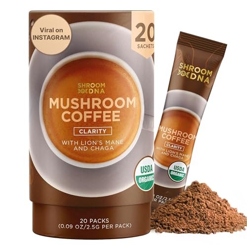 Mushroom Coffee Blend | Chaga & Lion's Mane, Instant Focus + Clarity, 20 Count