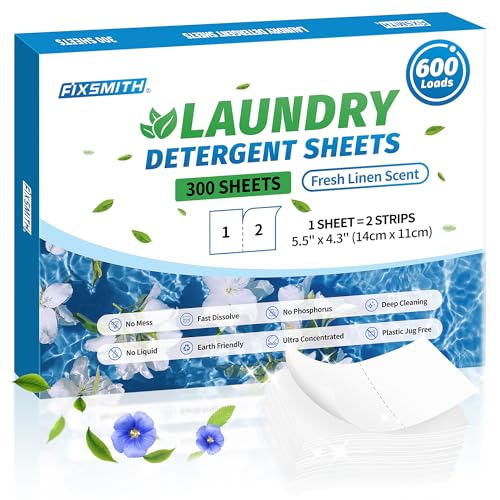 Laundry Detergent Sheets | Fresh Linen Scent, 600 Loads (300 Sheets), Eco-Friendly