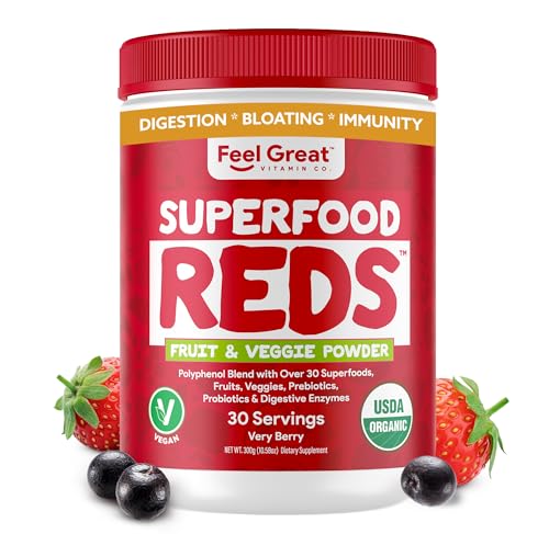 Superfood Powder | Organic Reds Blend, Digestive Support, Beet Root Powder