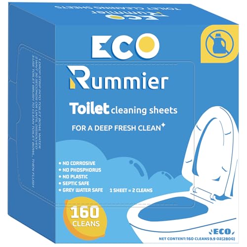 Toilet Bowl Cleaner Sheets | Eco-Friendly, Lemon Scent, 160 Cleans