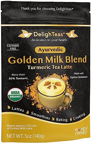 Golden Milk Powder | Turmeric, Ginger, Ceylon Cinnamon, 120 Servings, 5 oz.