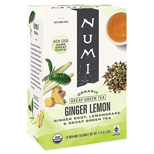 Decaf Green Tea | Ginger Lemon, 16 Count Box of Tea Bags