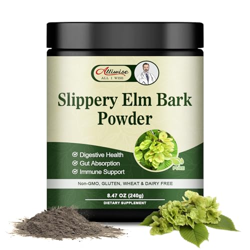 Slippery Elm Bark Powder | 240g, Natural Intestinal Support, Non-GMO, Gluten Free