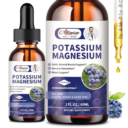 Potassium Magnesium Supplement | 2 Pack, 500mg Magnesium, 99mg Potassium, 4 Fl oz