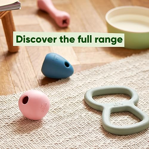 Dog Toy | Natural Rubber, Chew Bone with Treat Hole, Pink