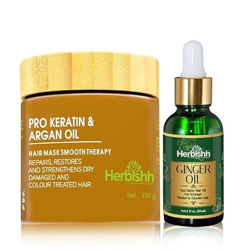 Hair Growth Combo | Pro Keratin Mask 250g, Ginger Oil 30ml, for Dry & Weak Hair