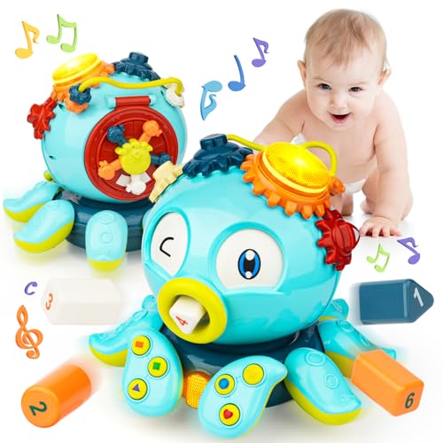 Crawling Octopus Toy | Interactive Sensory, Light Up & Music, 18 Months+