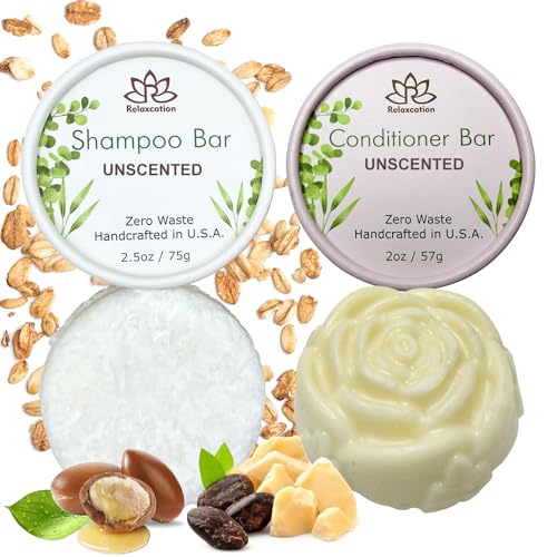 Shampoo & Conditioner Bar | For Damaged Hair, Contains Shea Butter, Cocoa Butter, Argan Oil