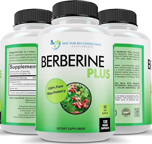 Dietary Supplement | Berberine Plus 1200mg, 120 Veggie Capsules