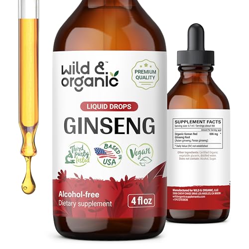 Herbal Supplement | Korean Red Panax Ginseng, Vegan, Alcohol Free - 4 fl oz