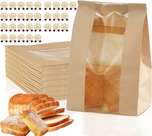 Food Storage Bag | 30 Count, Eco-Friendly Kraft Paper, Sealable Stickers Included