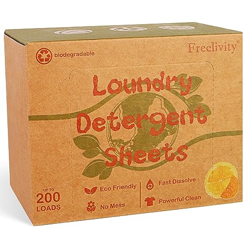 Laundry Detergent Sheets | 200 Count, Lemon Orange Scent, Eco-Friendly